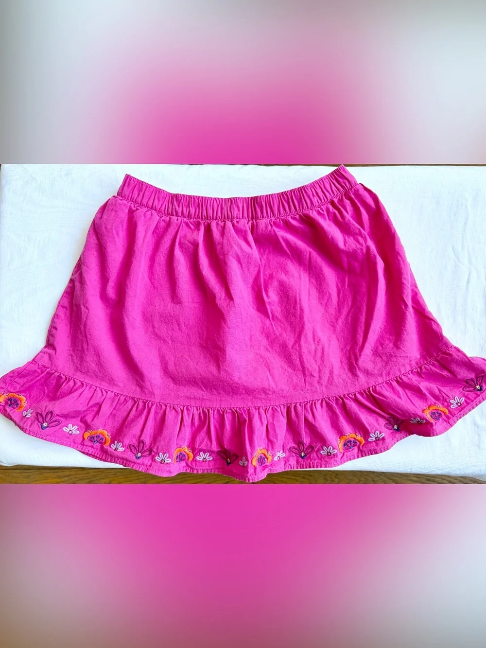 Bundle of 2 pc Gymboree Girls Paisley Leggings and Pink Floral Embroidered Skort